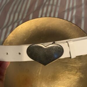 Roxy white genuine leather belt